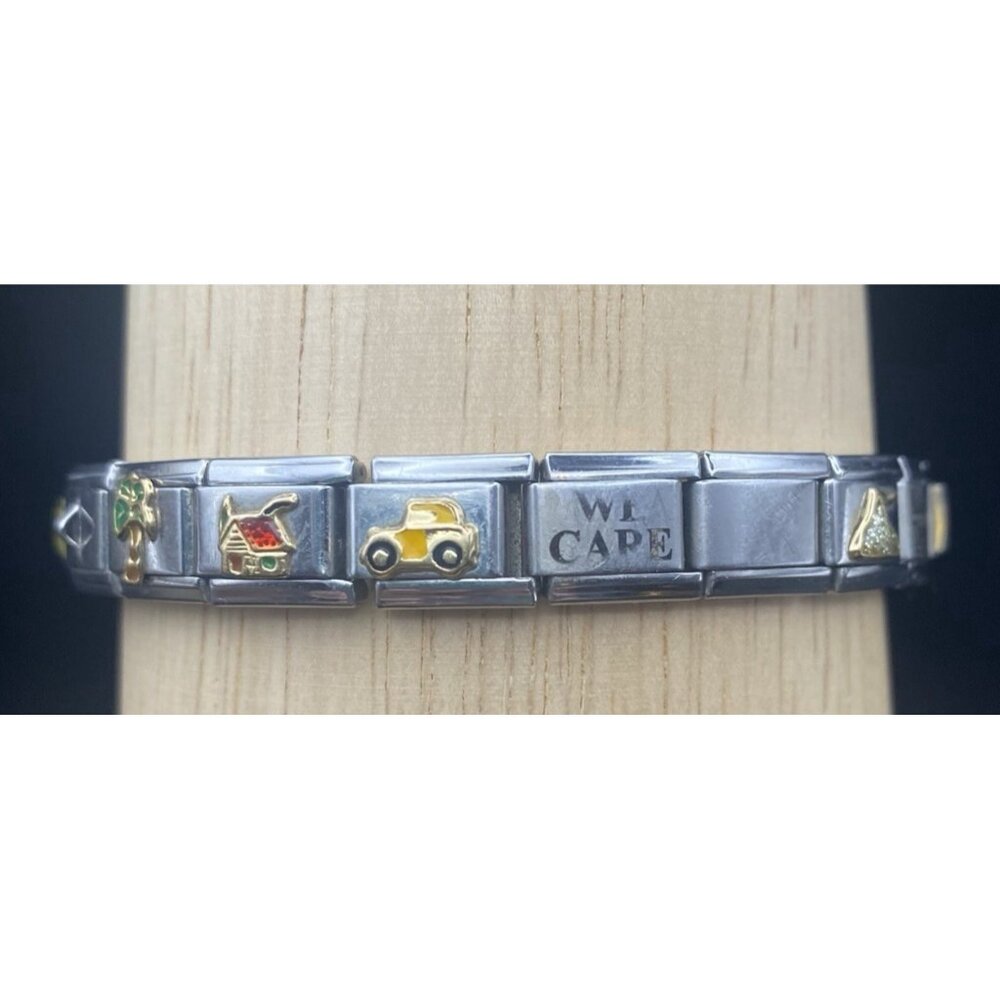 Italian Charm Bracelet 20 Link I Love Tony Tiger Pepsi Hershey Kiss Many Brands - Picture 4 of 11
